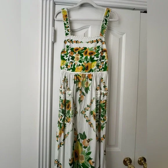 Farm Rio Papaya Salad Linen Sundress - Picture 5 of 7